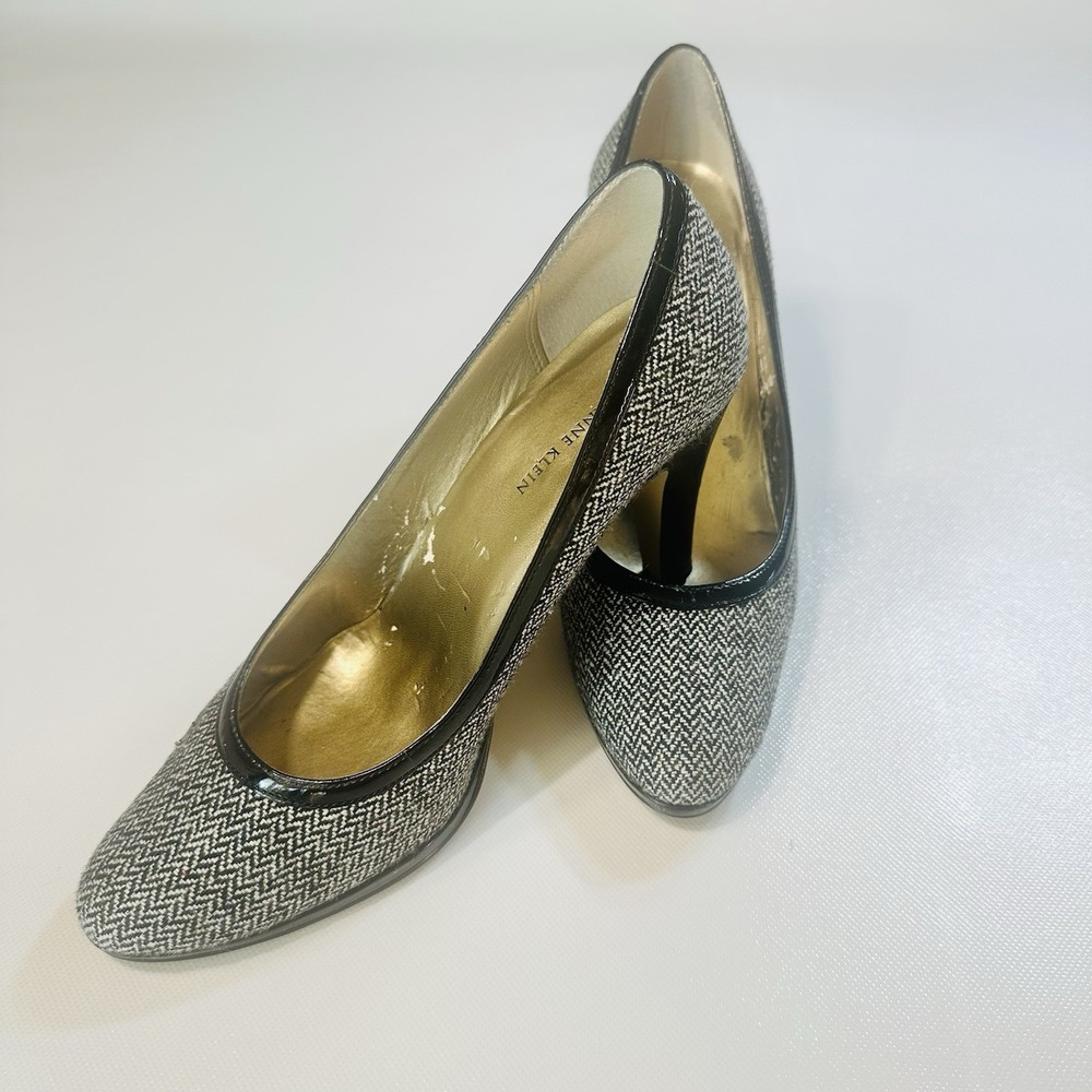 Anne Klein Houndstooth Black And White Heals 8.5 M